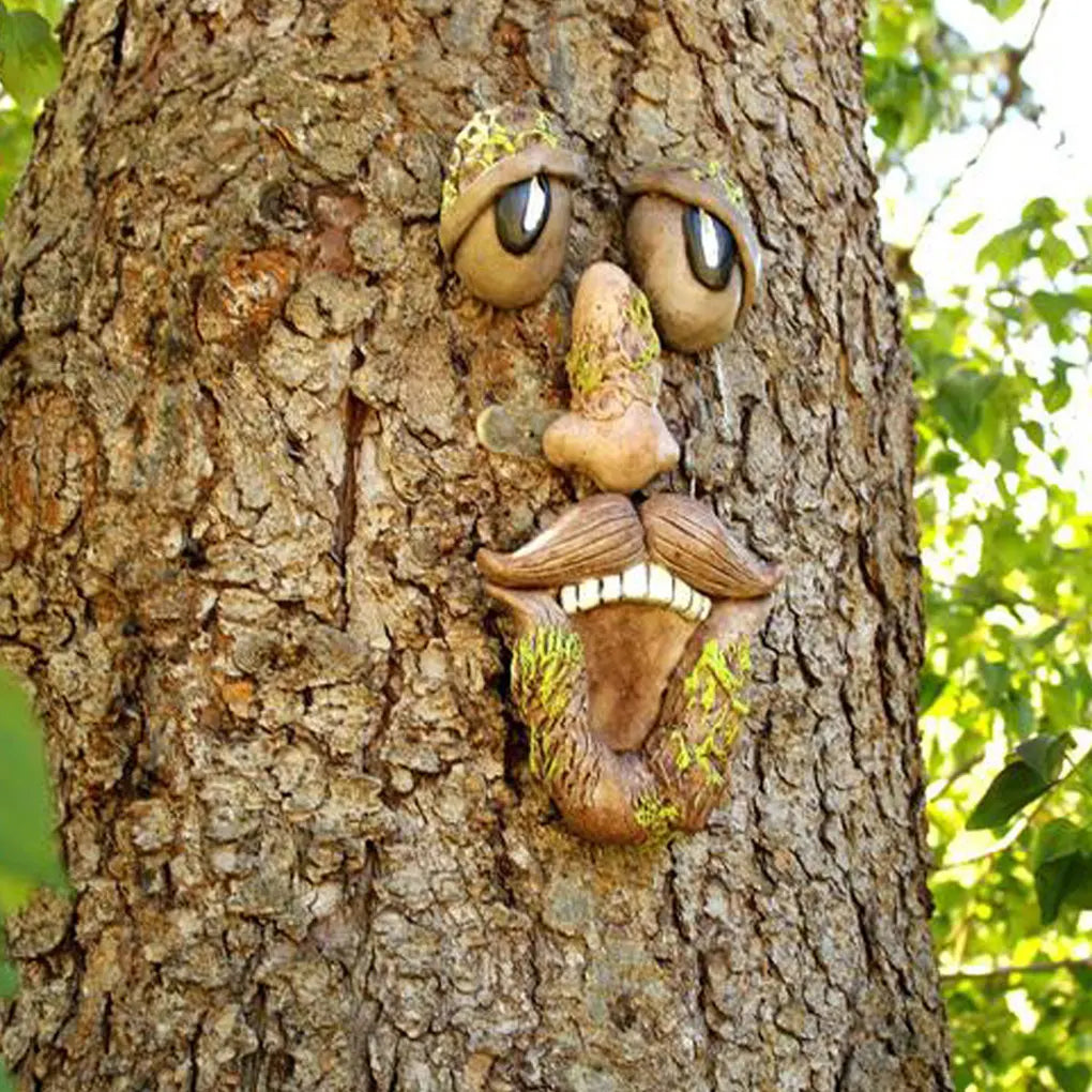 Kora ducha twarz Facial Facial Old Man Tree Decorat Yard Decoration