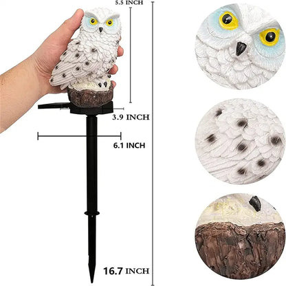 Solar Owl Garden Light Outdoor LED græsplænelampe til havedekoration Vandtæt julelys Udendørs sollampepost