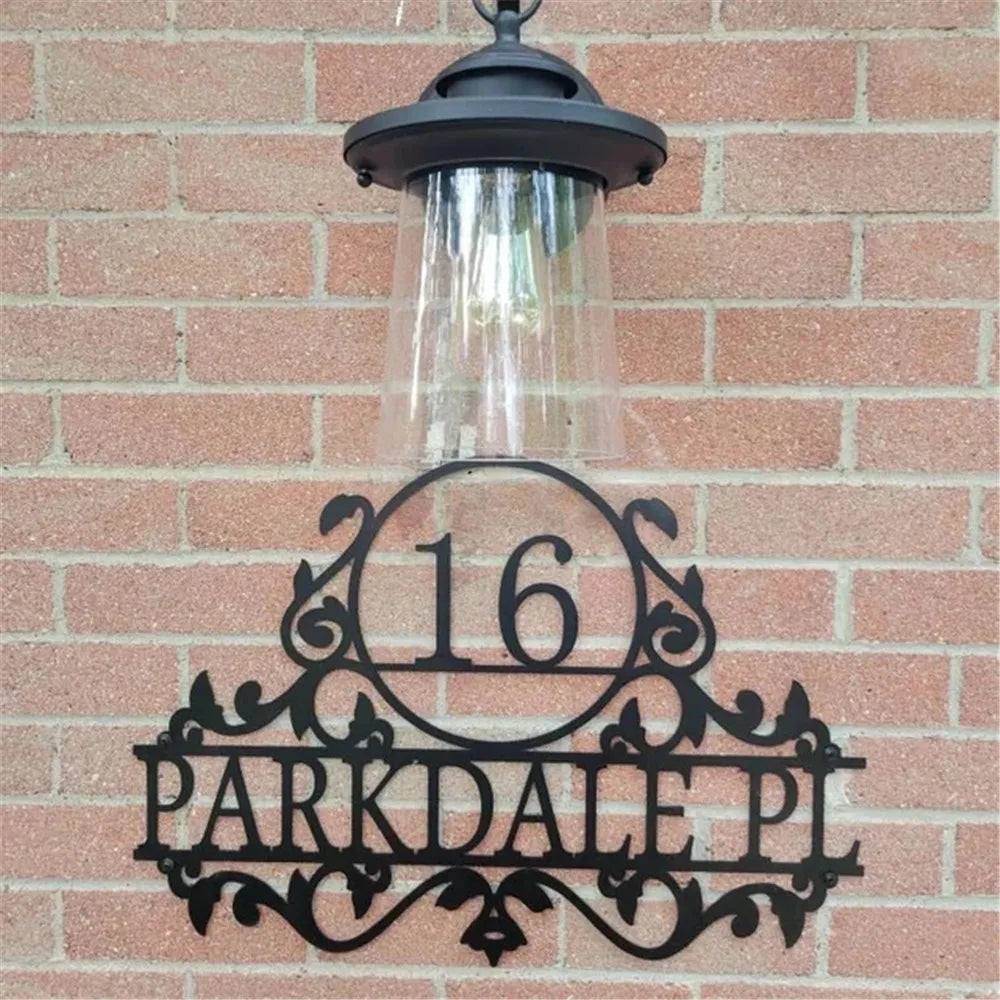 Personalized Metal Address Sign for House Custom Number Street Address Plaque Outdoor Plaque Wall Hanger Art Front Door Signs