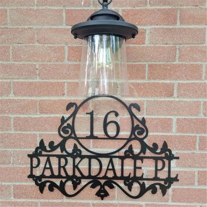 Personalized Metal Address Sign for House Custom Number Street Address Plaque Outdoor Plaque Wall Hanger Art Front Door Signs