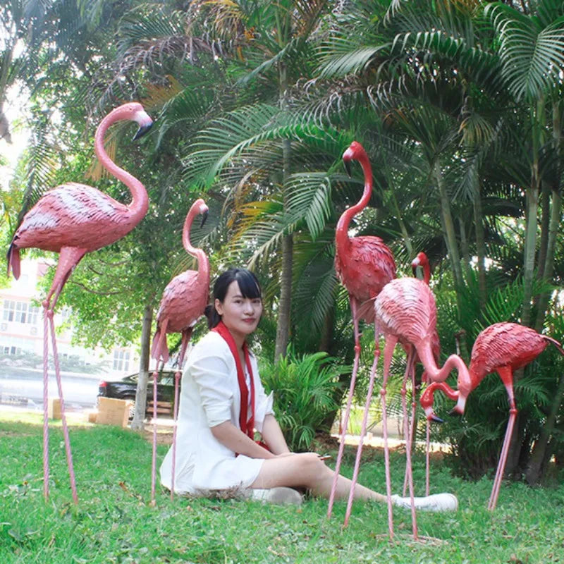 3pc / paquet 75/105/120 cm Métalne de flamant