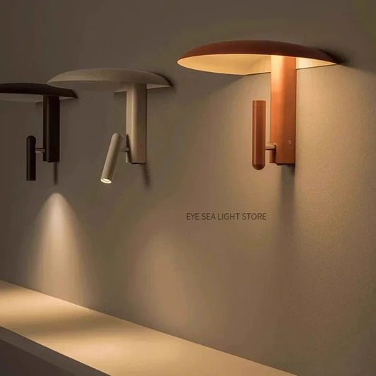 Spanish Designer Dining Room Aisle Corridor Minimalist Creative Mushroom Umbrella Shaped LED Rotating Wall Lamp Home Decor