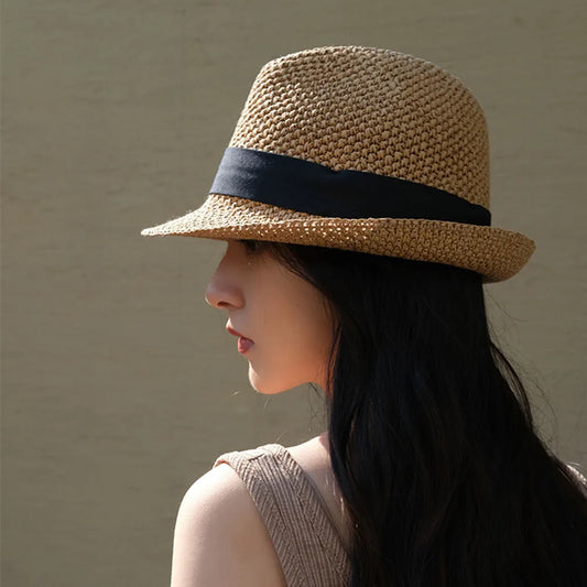 2022 Small Brim Fedoras Bucket Hat Women Hat Straw Hat Beach Hats Sun Cap Hat Male Hats For Women Luxury Designer Brand Golf Cap