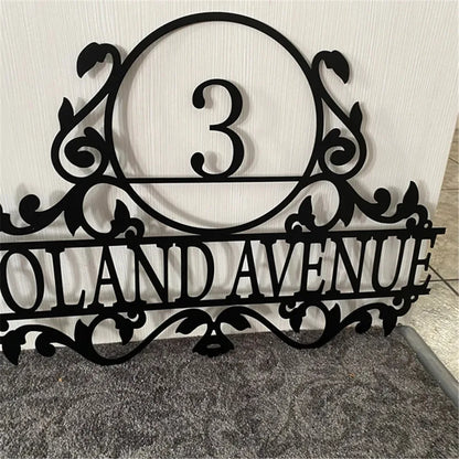 Personalized Metal Address Sign for House Custom Number Street Address Plaque Outdoor Plaque Wall Hanger Art Front Door Signs