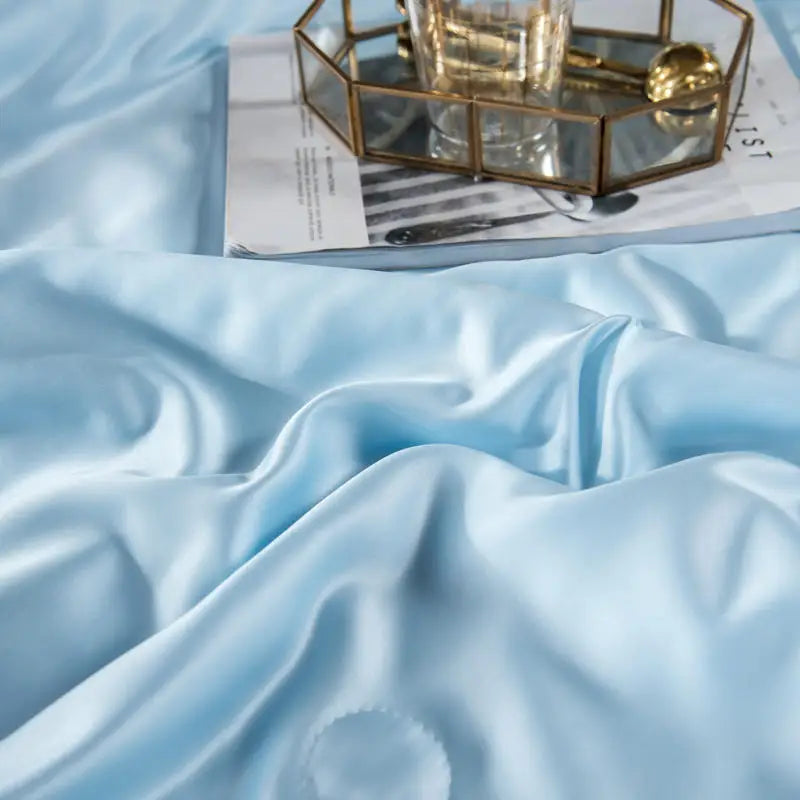 Silk lavato Summer Trapunta fresca con aria condizionata, sola persona di colore singola e trapunta estiva a due persone