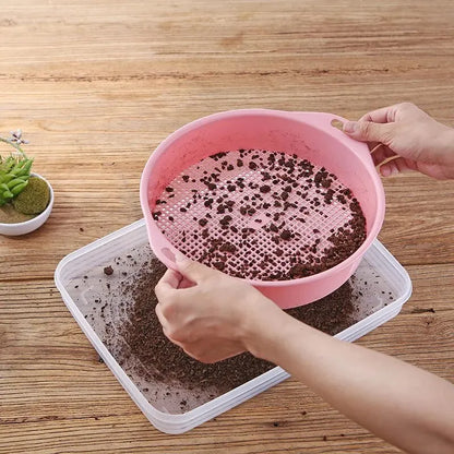 28cm tuinbouwbodemzeef, tuinbouwgereedschap, zaailingsbodemzeef, plastic potplantenfilter, sappige deeltjeszeef
