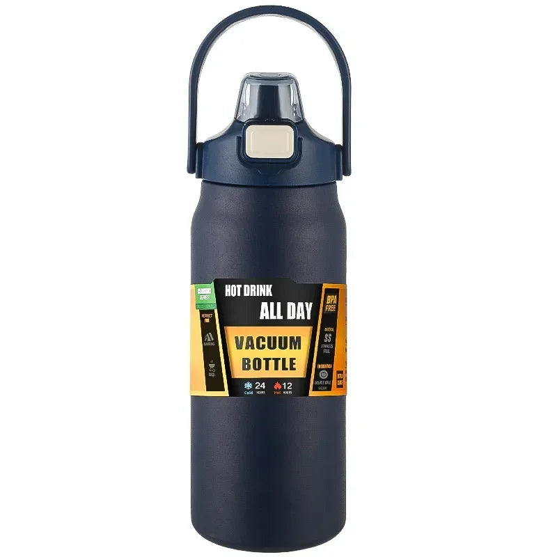 304 Stainless Steel Thermos Portable Outdoor Thermal Mug Tumbler Vacuum Flasks Cold and Hot Sports Water Bottle with Straw