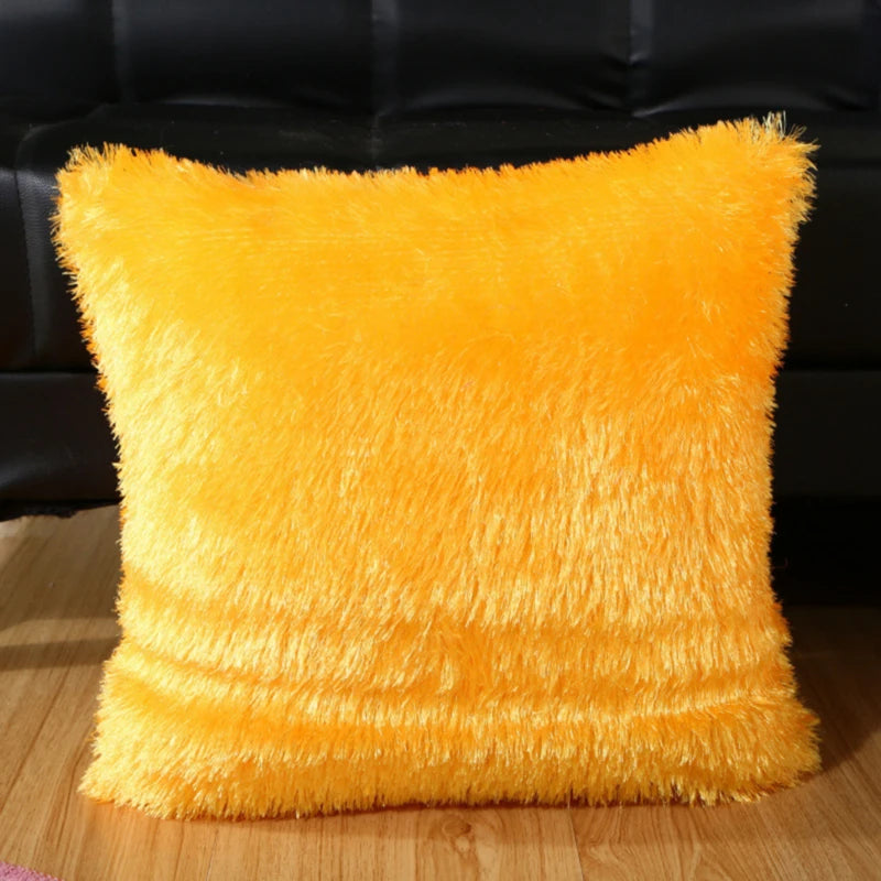 Mäkké faux srsti vankúše puzdro Plush vankúšik ružová modrá fialová teplá obývacia izba Spálňa pohovka dekoratívne vankúše pokrývať 40*40 cm