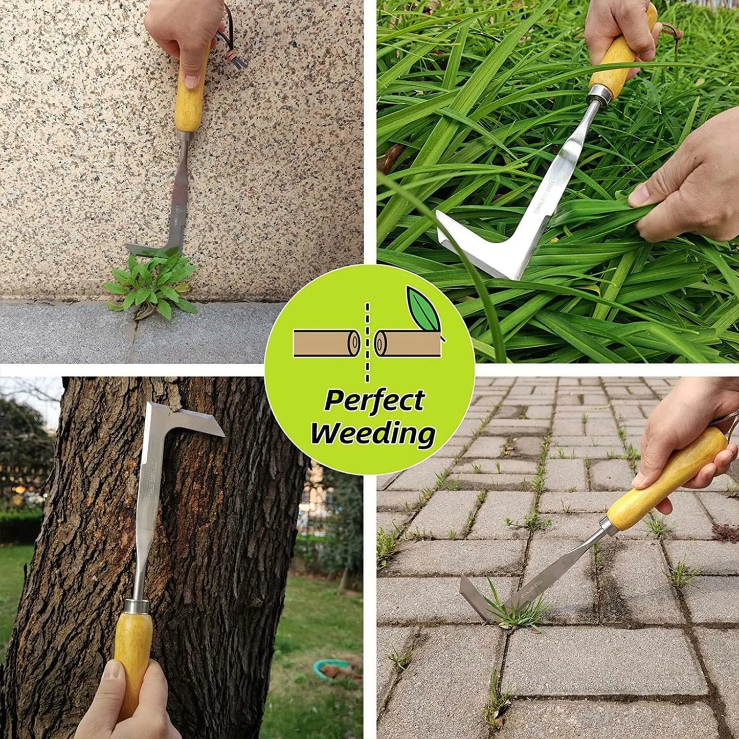 L formet håndskalning Weedter Root Remover Tool Outdoor Weeder Portable Weed Puller Håndteret manuel rustfrit stål haveværktøj