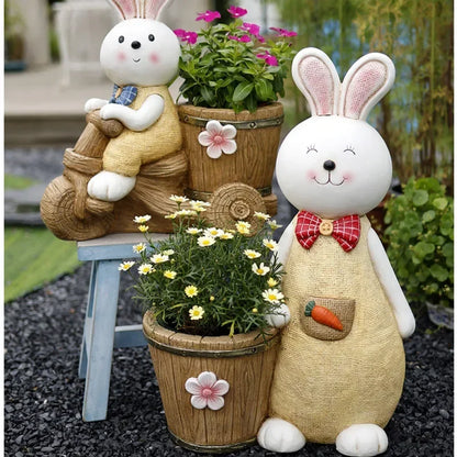 Binnenplaats decoratie bloem potten schattig konijn succesnt pot outdoor dierenstandaard voor bloemen prachtige praktische tuinpotten