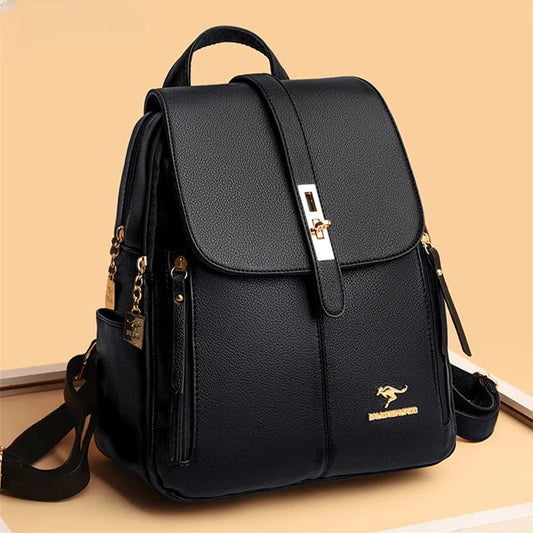 Luksuzne žene kožni ruksak za djevojčice sac a dos casual daypack crni vintage ruksak školske torbe za djevojčice mochila ruksack