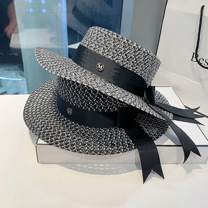 Dames s largeur paille femme femme de cap d'été robe de fête noire de plage noire seau de seau de soleil respirant