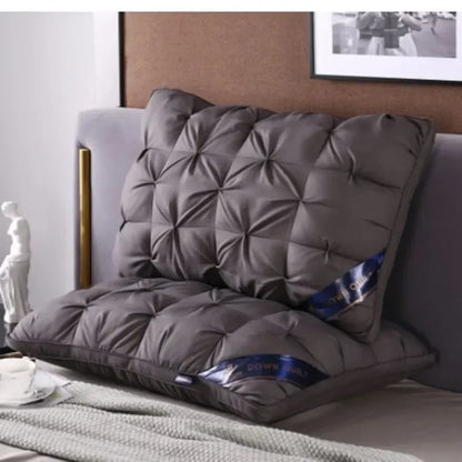 Almohadas de cama de ganso y plumas de lujo en 3D para ropa de cama para dormir 100% de algodón con soporte suave de relleno natural
