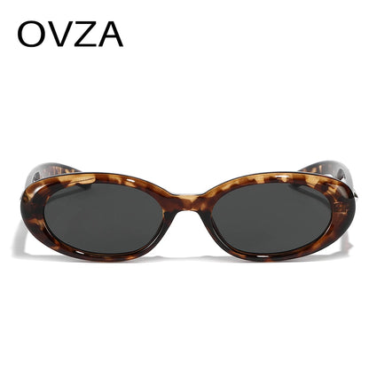 OVZA 2023 Novos óculos de sol Retro vintage Mulher oval de óculos estreitos Eyewear S1007