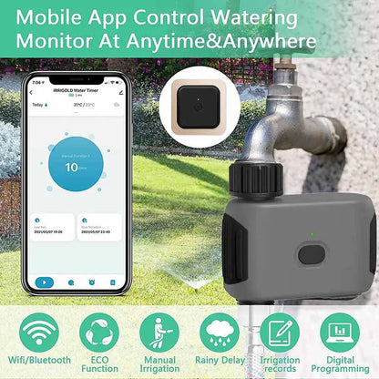 Ny design 4 AA BATERY POWERED Garden Smart Irrigation WiFi Automatisk vanning Vanntimer Bruk Tuya Smart Life App
