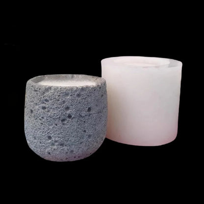 Creative Round Concrete Flowerpot Silicone Molds Moon Texture Storage Jar Container DIY Mini Cement Plants Pot Mould