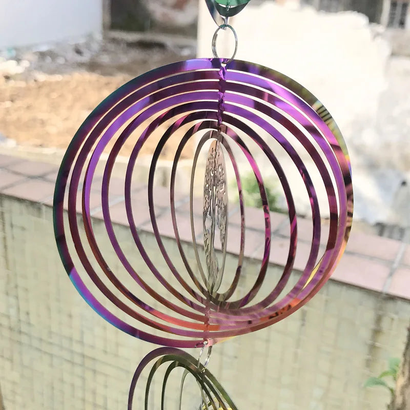 3d rotierende Wind Chimes Tree of Life Wind Spinner Glocke für Wohnkultur ästhetischer Garten Hängende Dekoration im Freien Windchimes Set Set