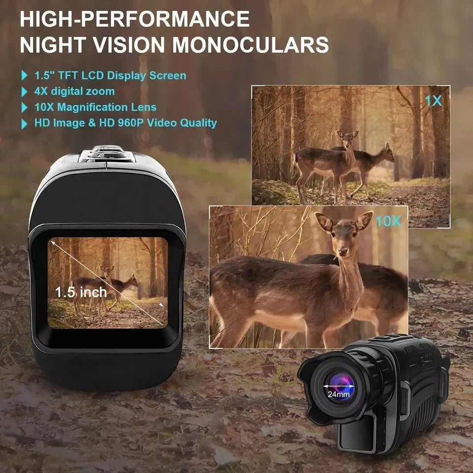 HD innrautt nætursjón tæki R7 5x Zoom Digital Monocular Telescop