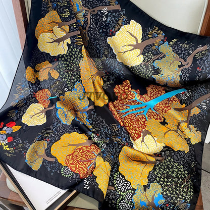 70x70cm Femenina de seda Silk Feeling Neck Square Office Office Muffler Camufler Atendedores de vuelo Ayuntades de pañuelo Rings Wrap