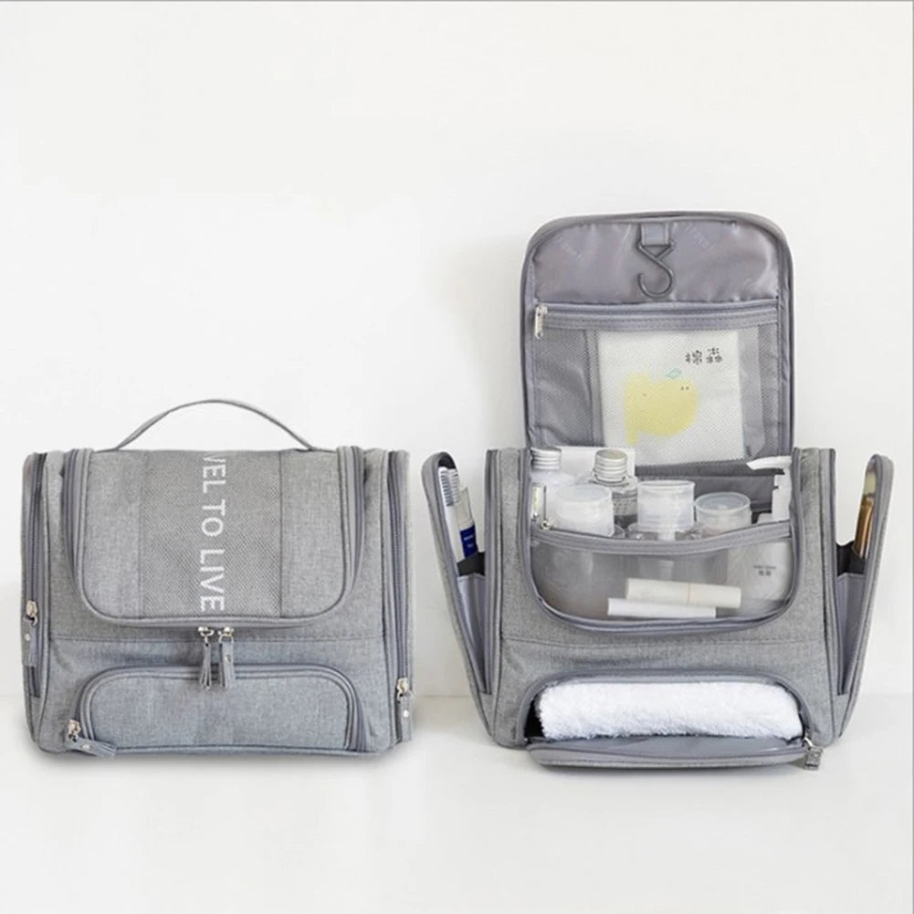 Hanging Travel Organizer Toiletry Bag with Hook and Handle Waterproof Cosmetic Bag Dop Kit Men Women Make Up Case Organizer