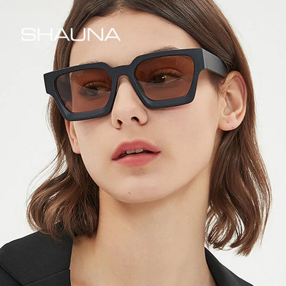 Shauna ins populære kvinder firkantede solbriller retro mænd tonede nuancer UV400