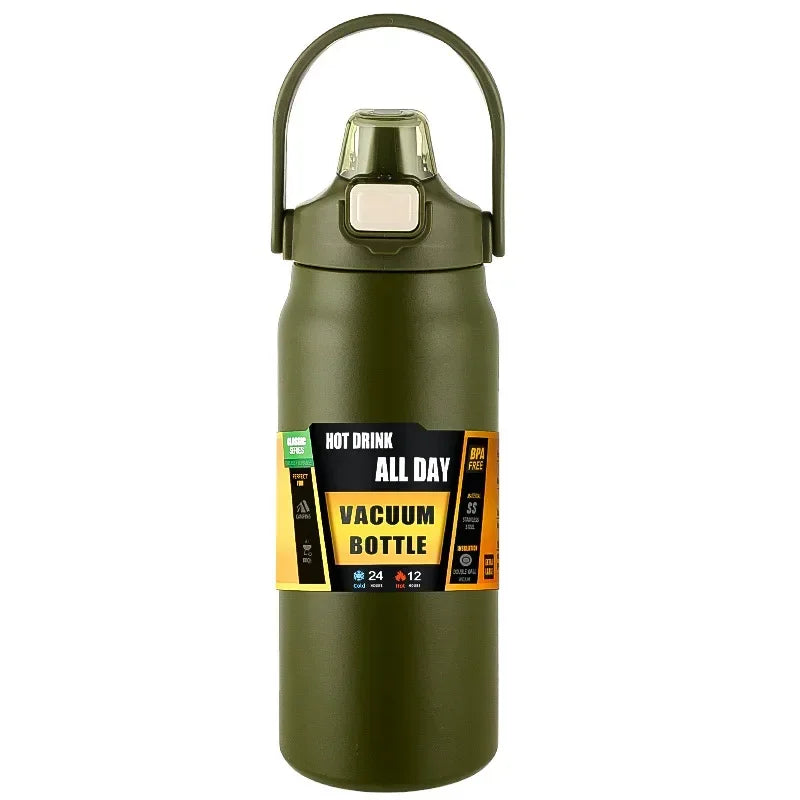 304 Stainless Steel Thermos Portable Outdoor Thermal Mug Tumbler Vacuum Flasks Cold and Hot Sports Water Bottle with Straw