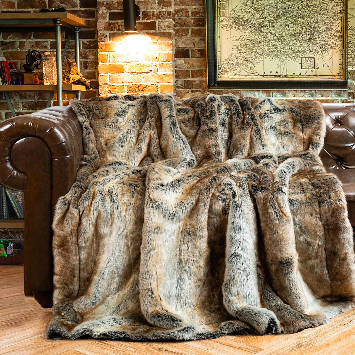 Battilo Faux Pelzdecke für Bettsofa Luxus Dekor Blanke weich Fuzzy Plaid Fuchs Fell Decken Winter warm gemütlich Wurfdecke