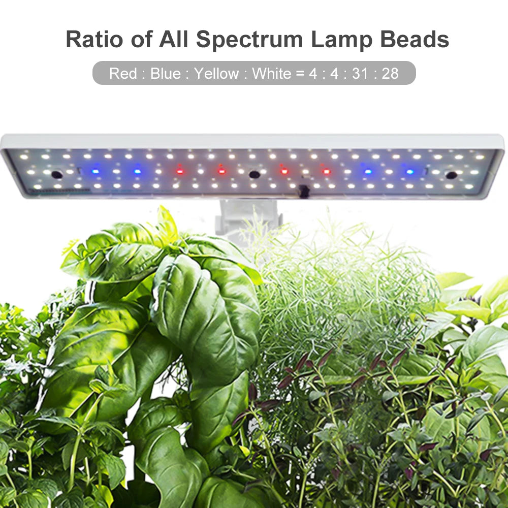 Wasserpumpe Smart Hydroponics Wachstumssystem Indoor Garden Kit 9 Pods Automatisches Timing mit Höhenverstellbar 15W -LED -Anbaulichtern
