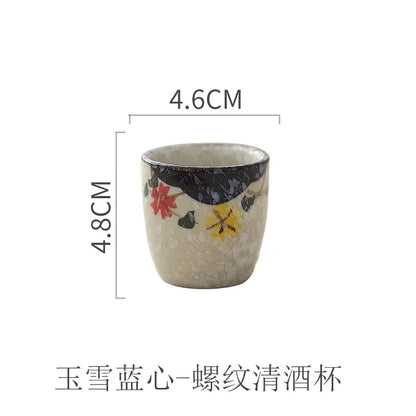 50ml Chinese Retro Ceramic Tea Cup Ceramic Mug Japanese Sake Cup Crockery Tea Cups Personal Single Cup Drinkware  Cute Cup