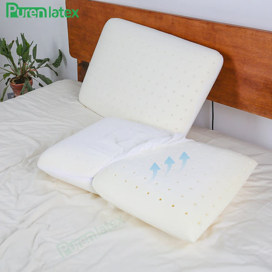 Purenlatex 60x40x10cm ortopedisk kjølingspute Minne skumpute for sovende ryggløper og side sovende sengetøy pute