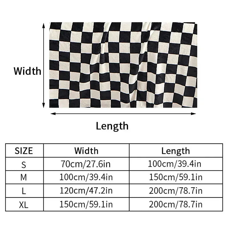 Couverture de flanelle pour la chambre à coucher des couvertures de climatisation douce à damier