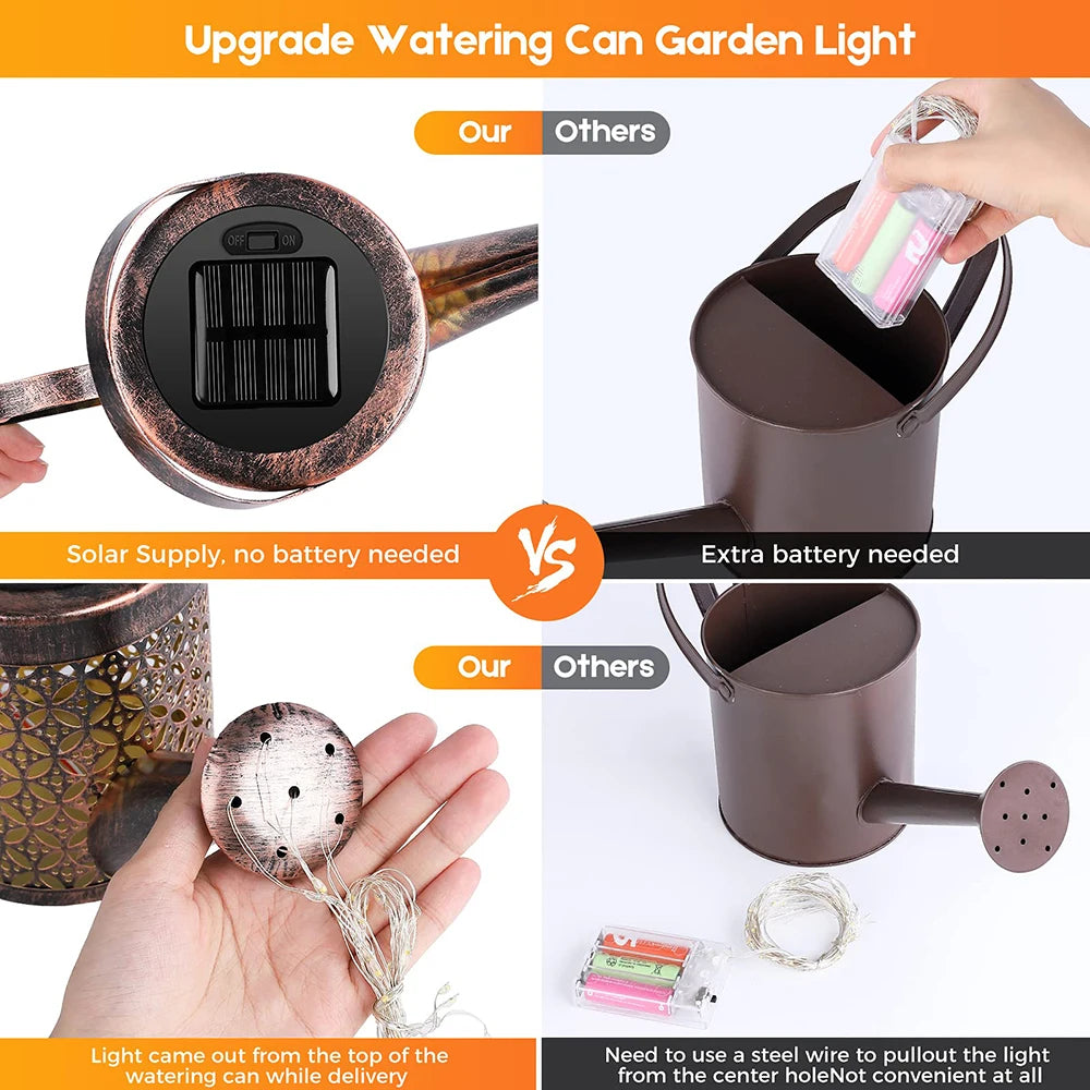 Udarea solară poate fi agățată de ceainic ușor Lantern ușor impermeabil decor de grădină lampă retro pentru masă exterioară curte de gazon