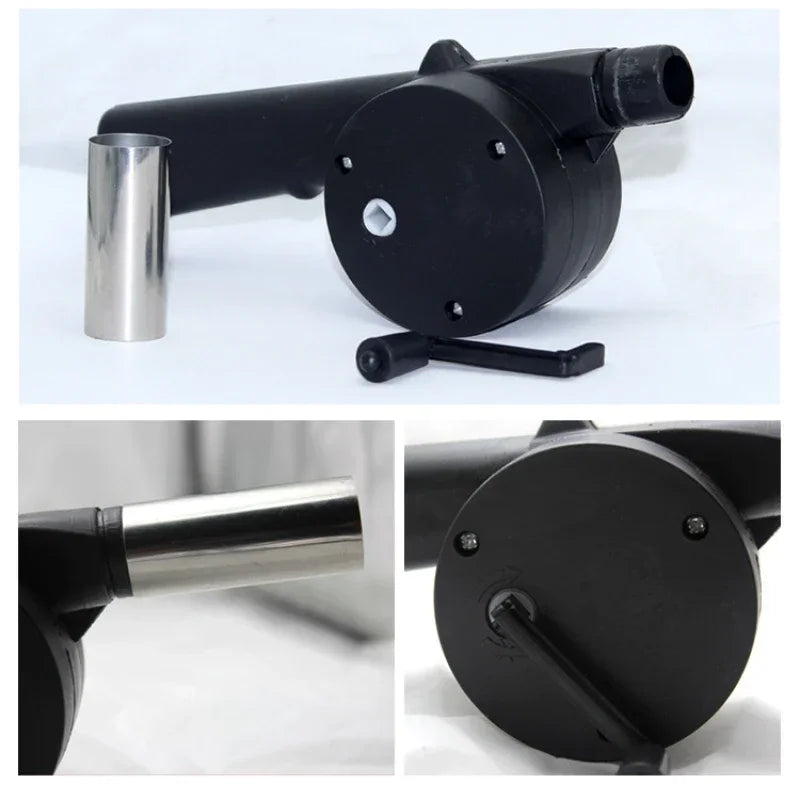 Hand betriebene Gebläse Hand BBQ Lüfter Outdoor Grillen Luftgebläse für Grillpicknick Handbuch Grill BBQ Lüfter Fire Bellows BBQ Tools