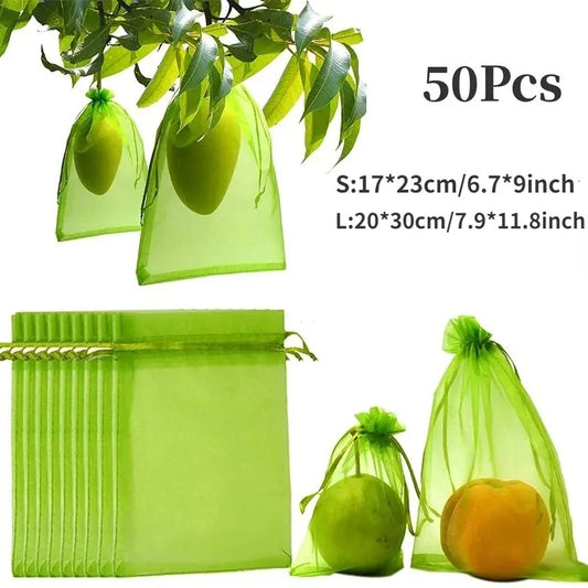 50pcs snop usta organza crtanja vrtna ptičja neto mreža za zaštitu voća mreža torba za uzgoj voća