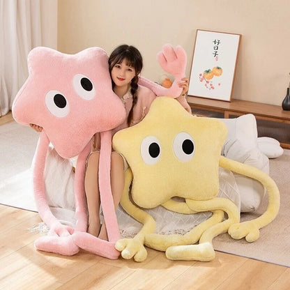 Gambe gigantesche giganti lunghe stelle pentagons a strisce cuscinetto kawaii rosa blossom peluche peluche plini panotili cuscino ornamenti fotografici