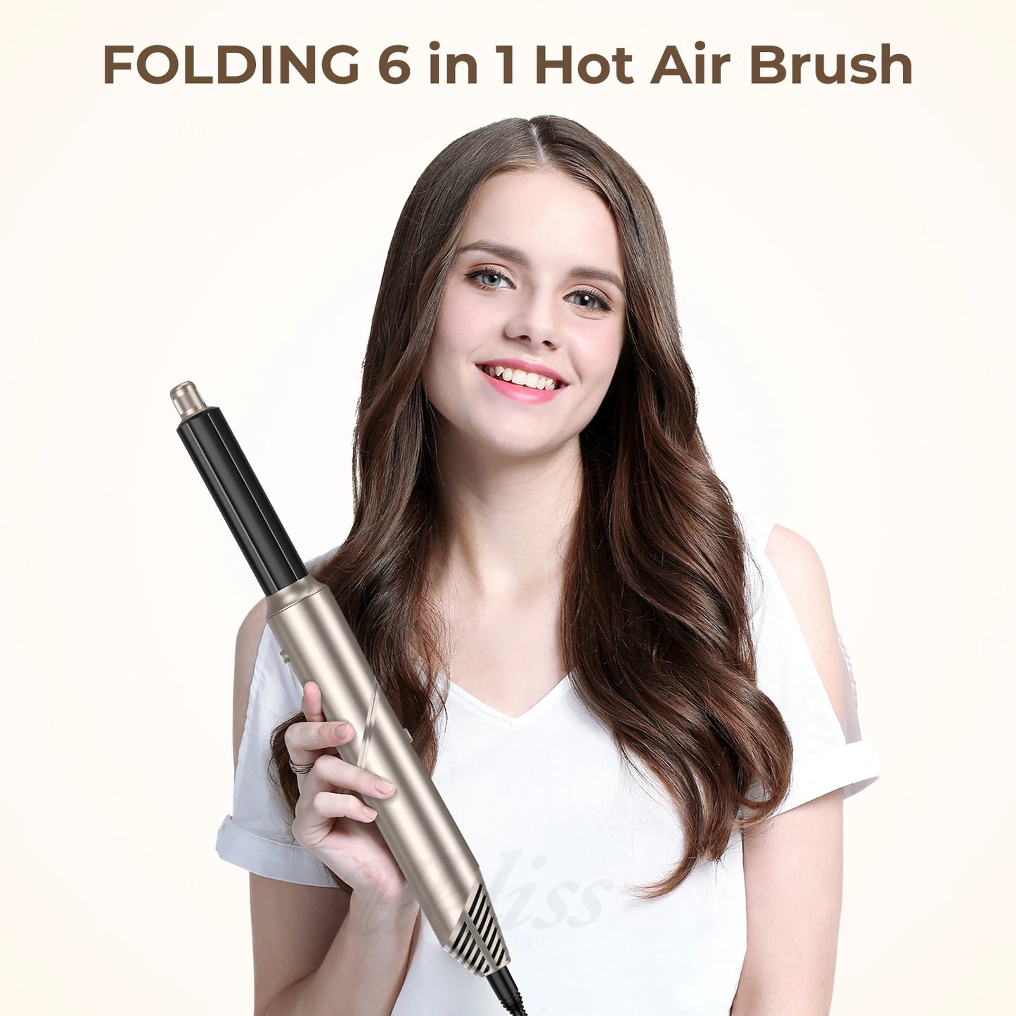 Dobrando 6 polegadas de escova de secador de cabelo de cabelo Ionic Bellower Blower Salon Ministério do seco de ar de água Curador de curling Curling Iron Styler