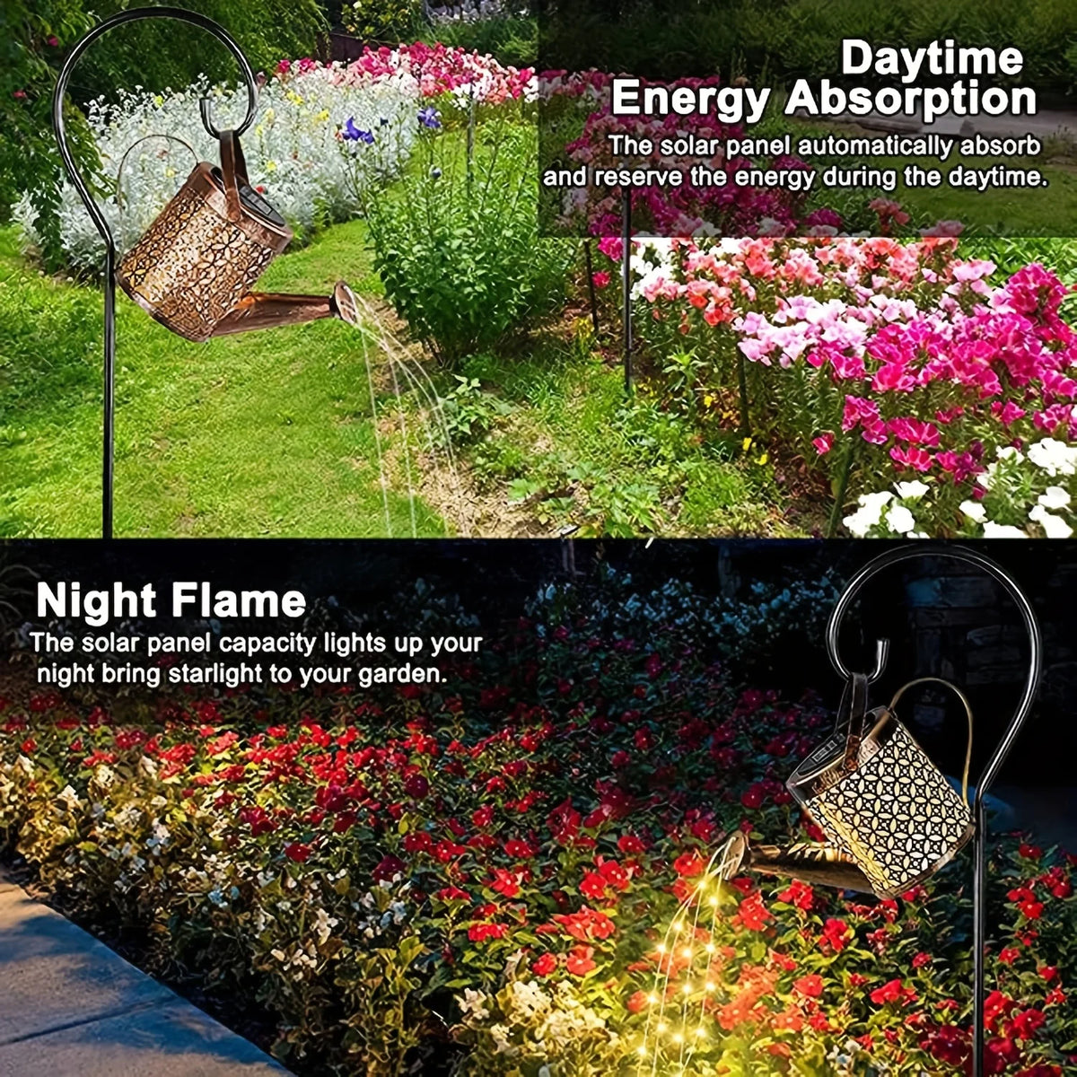 L'arrosage solaire extérieur peut léger étoile du jardin de douche art LED String Light Pathway Patio suspendu Lantern Kettle Lampe décorative