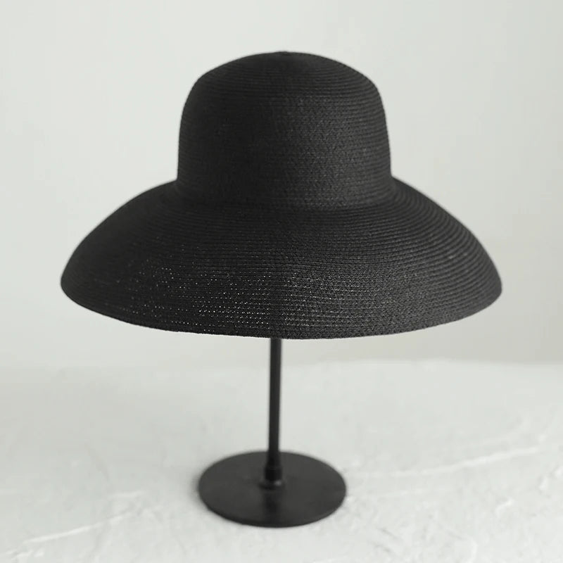 2023 Novas garras naturais mulheres mulheres craveria francesa hepburn wind wind moda moda chapéu de sol praia protetora solar ladrão de balde de protetor solar