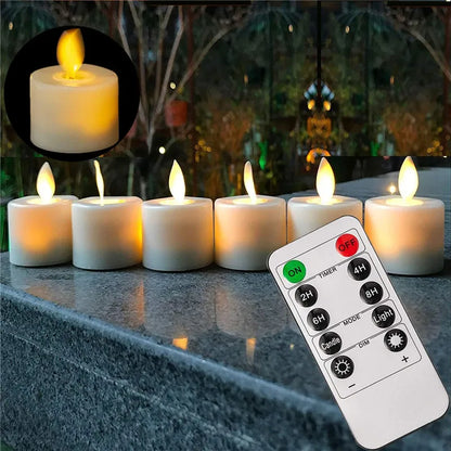 4 oder 6 Flameless Moving Dochtkerker mit Fernbedienung Realistischer Weihnachtskirche Hochzeit gefälschte elektronische Kerzen geführt Hochzeit