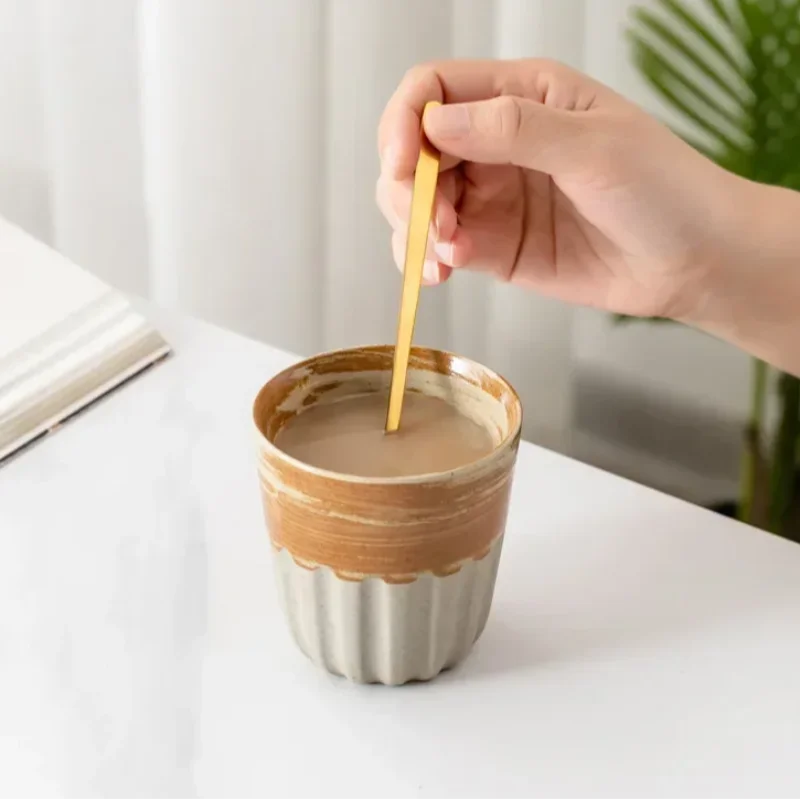Restaurant Kiln Coffee Cup Ceramic Cup Office Mug Large Water Cup Japanese Simple Gradient Cup Beverage Utensils Kitchen