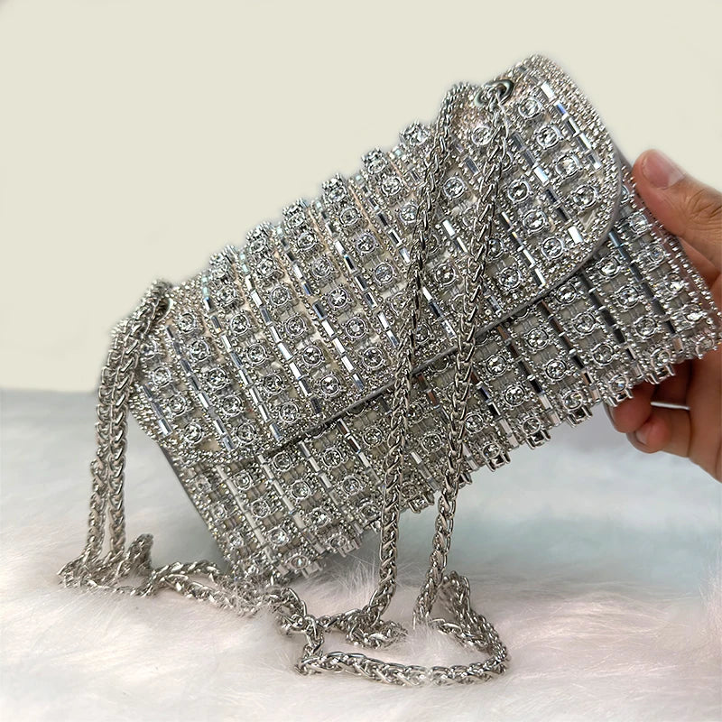 Jiomay Nouveau design Fashion Rhingestone Purse Designer de luxe Dacs à main élégants et polyvalents pour femmes