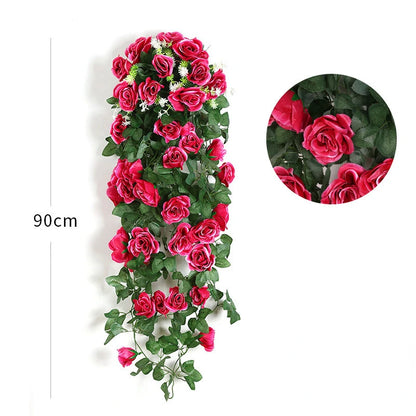 Kunstige hængende blomster Fake Rose Vine Hanging Plant