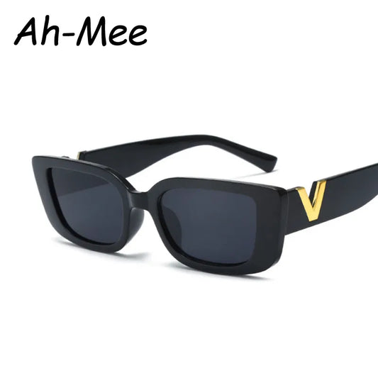Mote rektangel solbriller kvinner luksusmerke vintage små rammer solbriller damer klassisk svart firkantet briller oculos