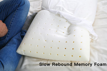 PurenLatex 60x40x10cm Orthopedic Cooling Pillow Memory Foam Pillow for Sleeping Back Sleeper & Side Sleeper Bedding Pillow