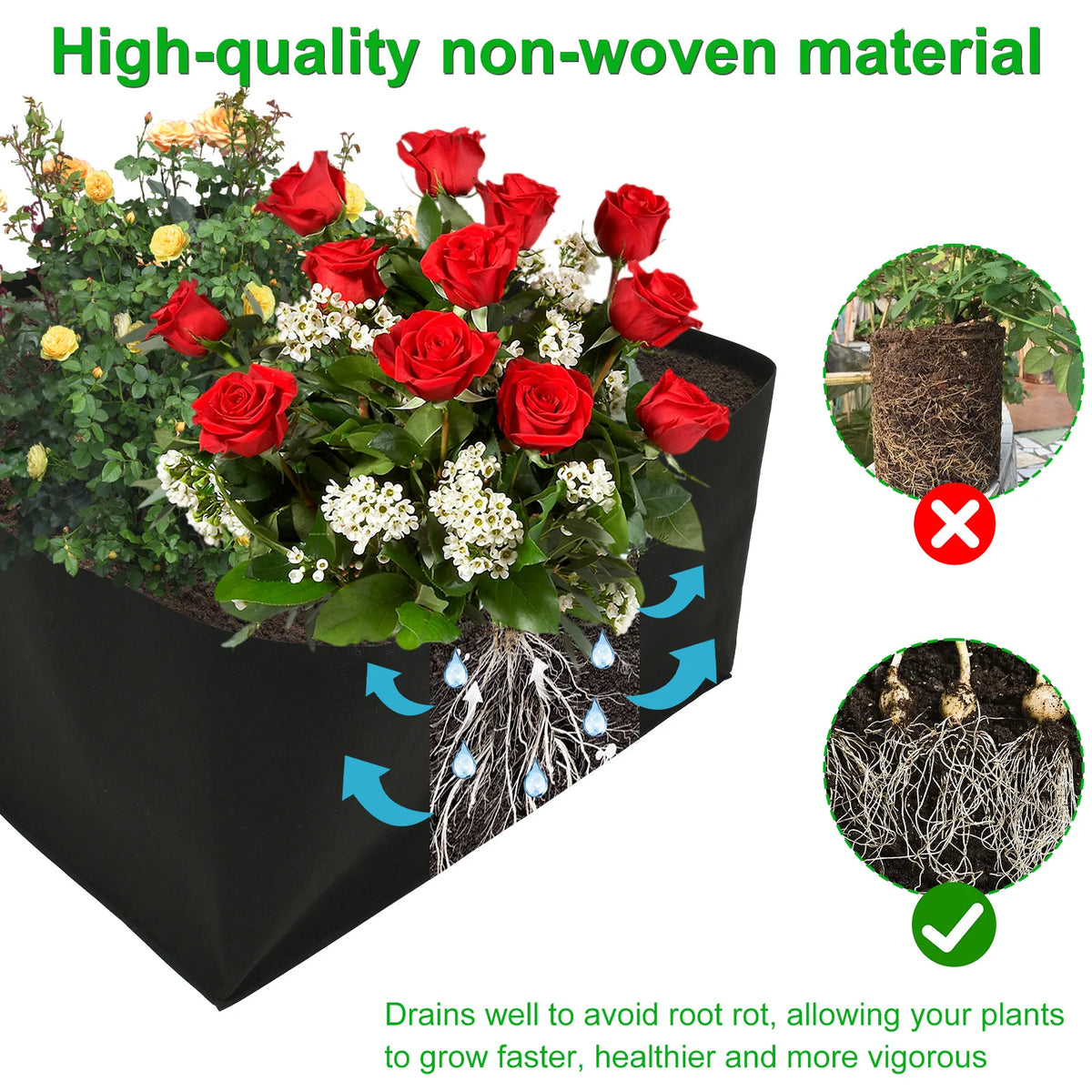 4/8 Gitter Garten erhöhte Pflanzbett Stoff erhöhtes Gartenbett Quadrat Felt Garten Blume Wachsen Bag Gemüse Pflanzer Topf