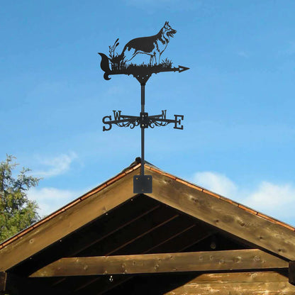 Nytt metalldyr tysk hyrdevær Vane Standing Decor Roof Weathervane Garden Yard Dekorasjon for skur hjem Gence Post