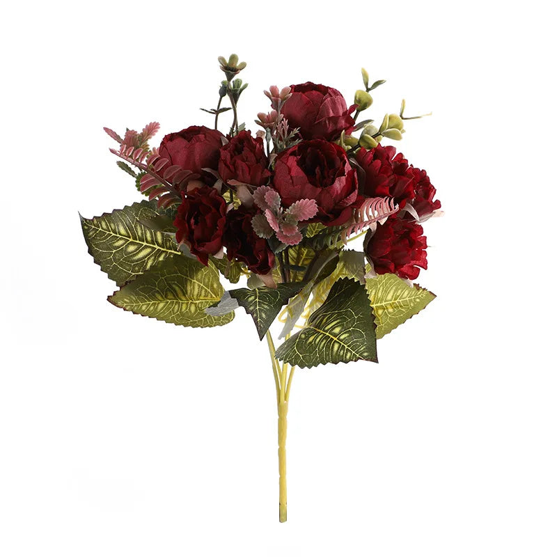 Simulación Rose Boda Falsa Flor de seda Decoración del hogar Decoración de la sala del hogar Artificial Decoración de la mesa falsa