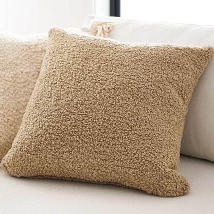 Krem jastëk prej pelushi të bardhë mbulesë komode boucle jastëku për divan për dhomën e ndenjes 45x45cm hedh jastëkët coJines dekorative