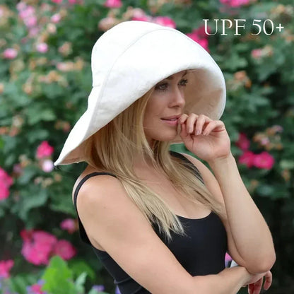 Sommerbrede rimme Solhat Kvinders sammenfoldelige rejsepakkbar spand hat japansk UV solcreme bomuld linned strand hat fisker hat