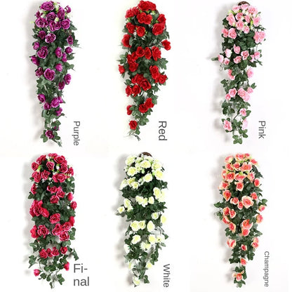 Kunstige hængende blomster Fake Rose Vine Hanging Plant